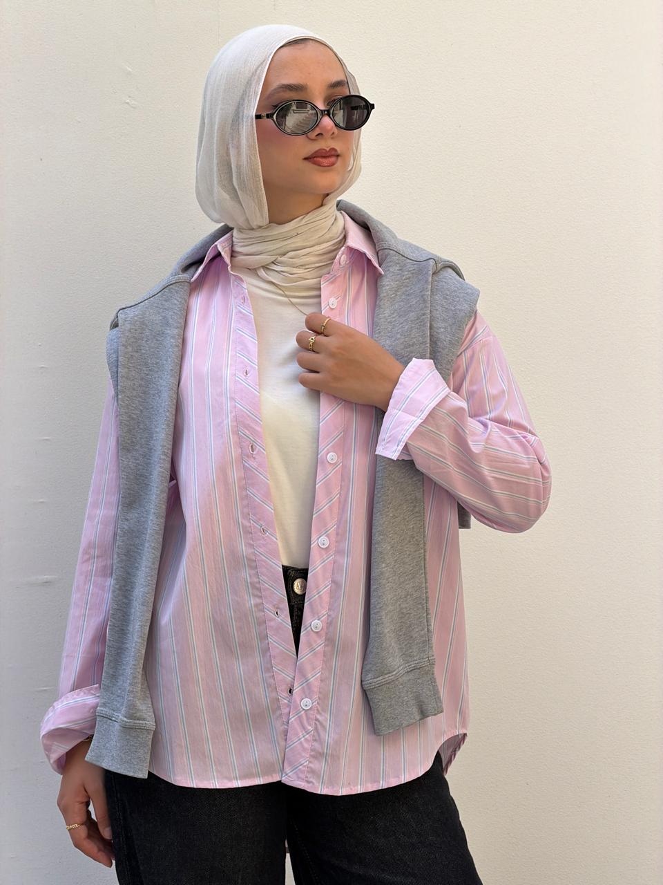 Striped pink shirt