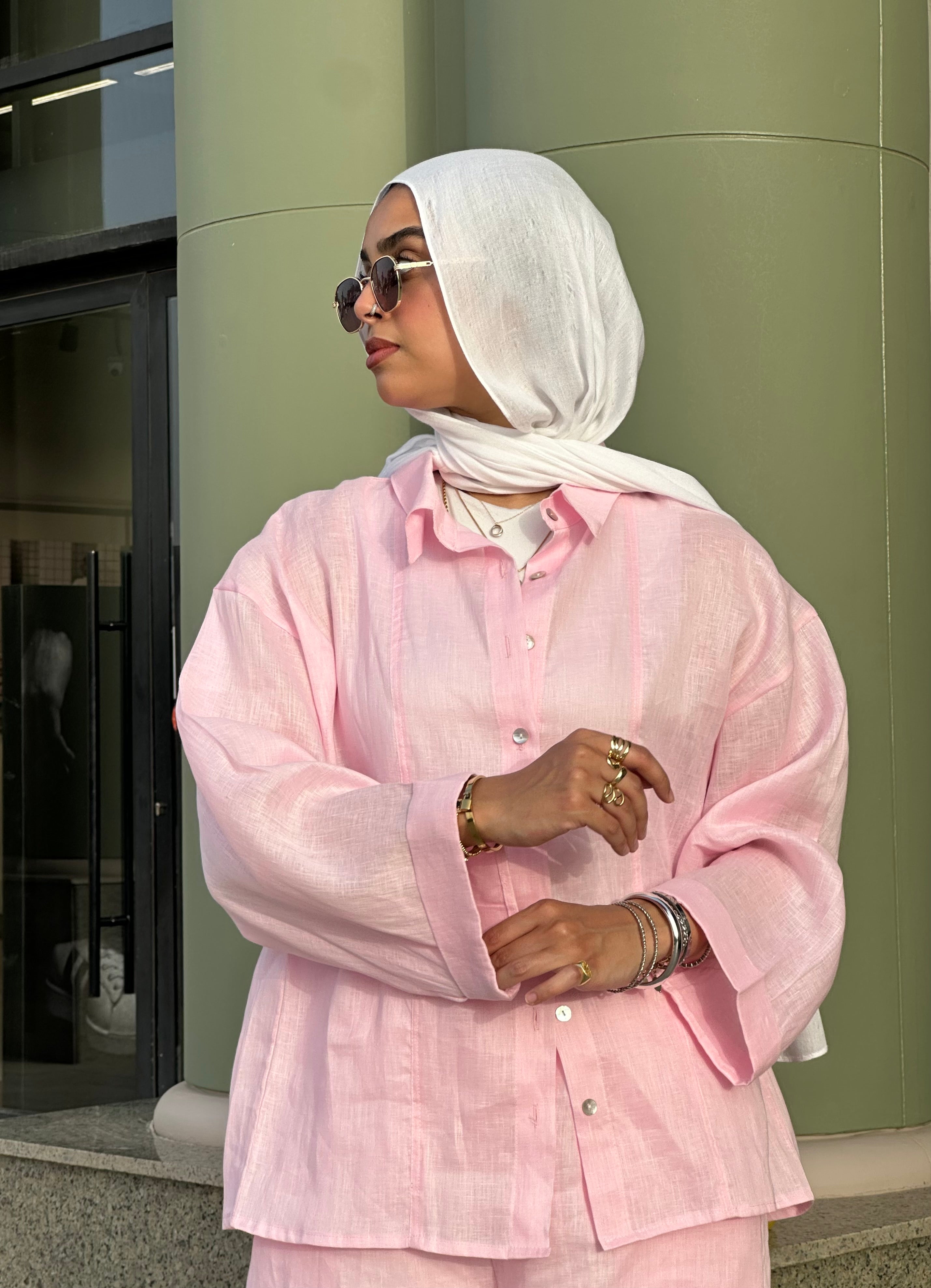 Pink  full linen set