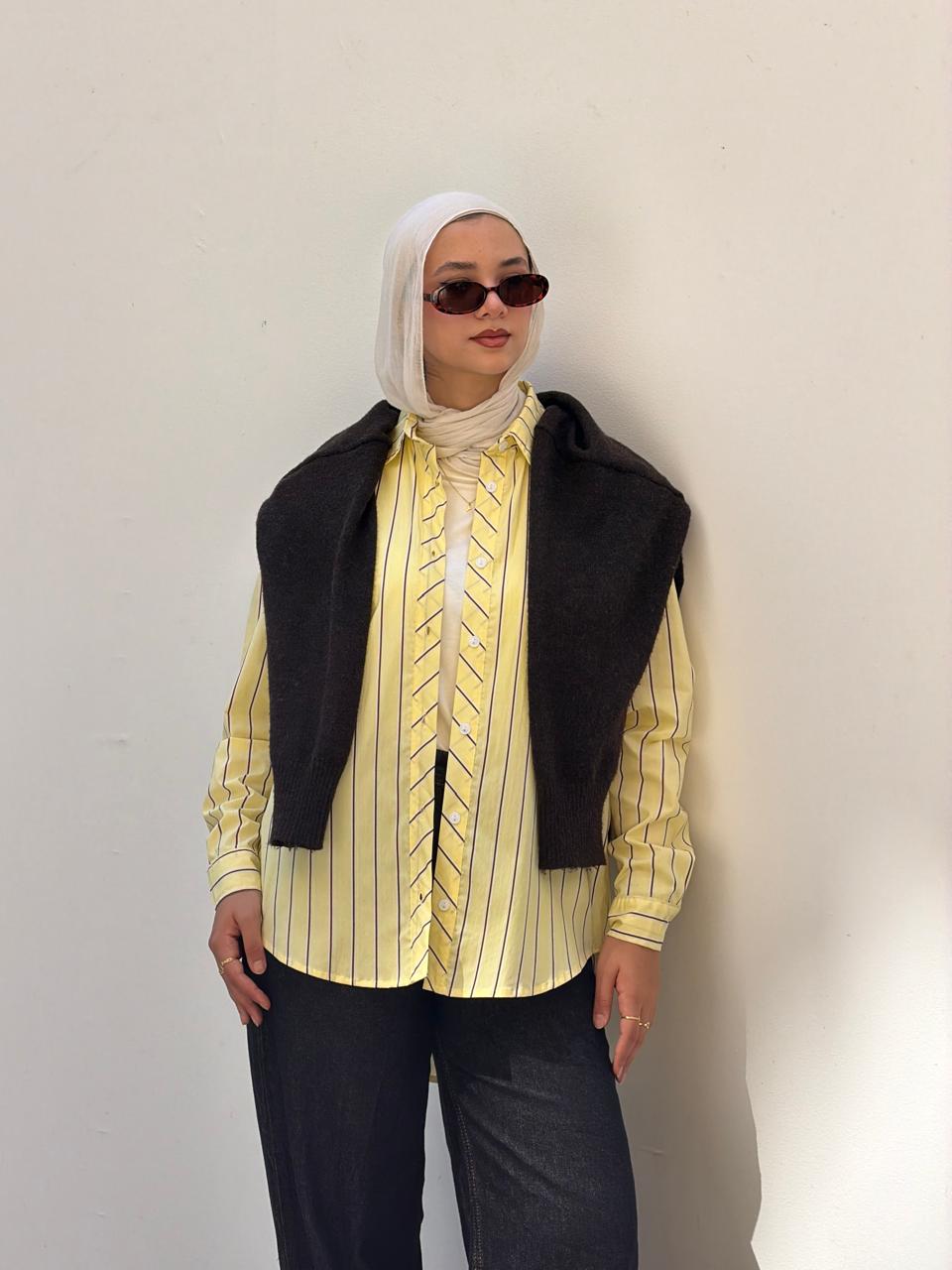 Stripped yellow shirt