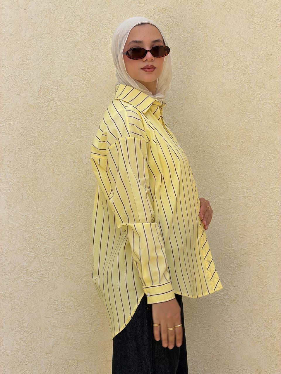 Stripped yellow shirt