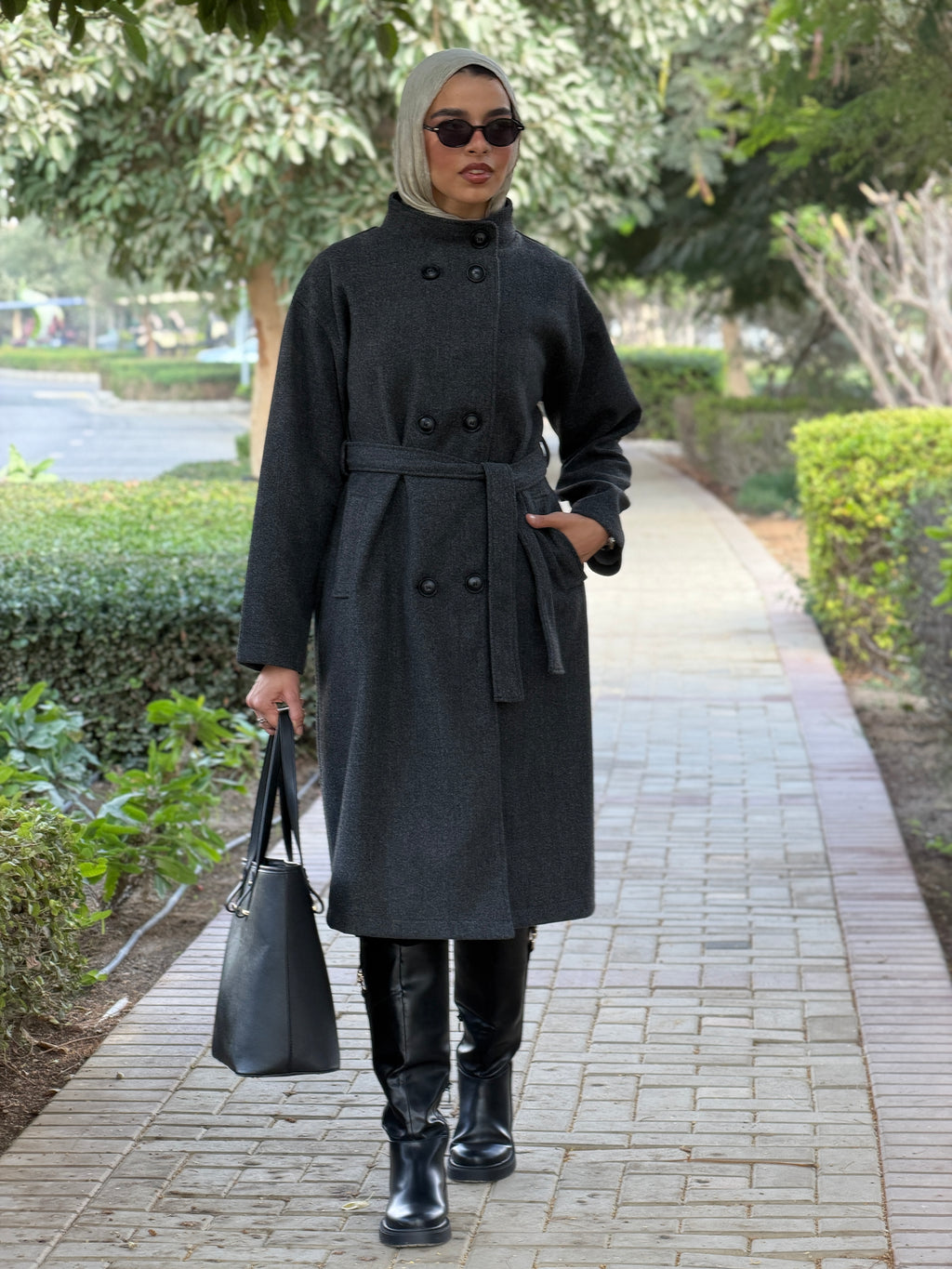 Soft Wool Coat Dark Grey