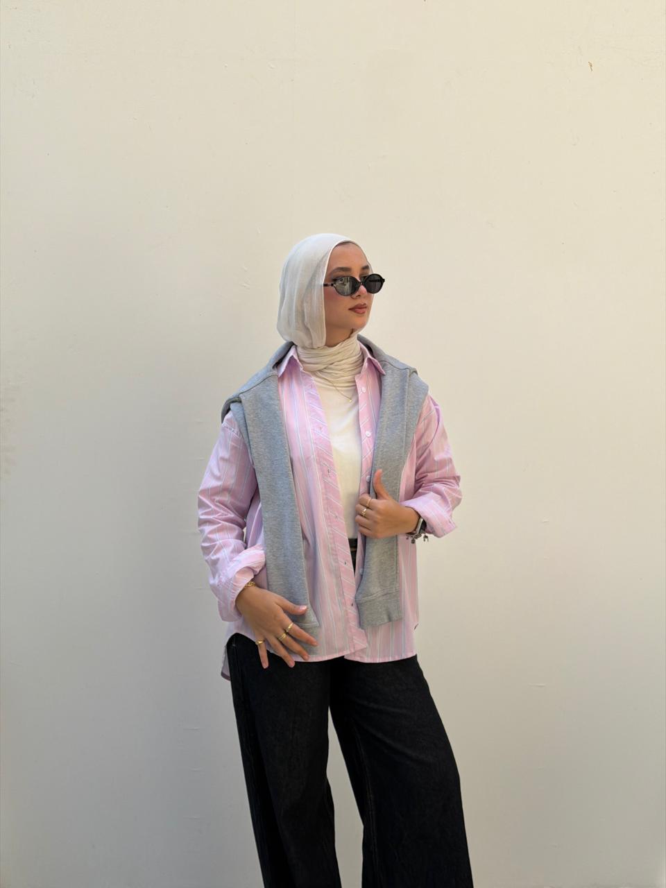 Striped pink shirt