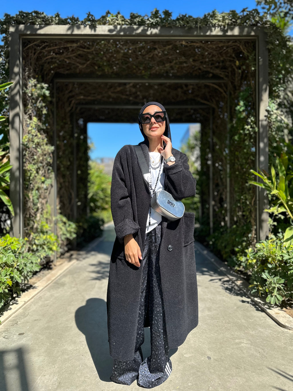 Mohair wool coat black color