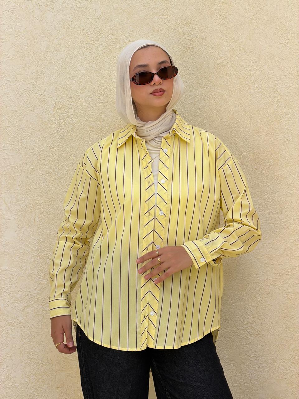 Stripped yellow shirt