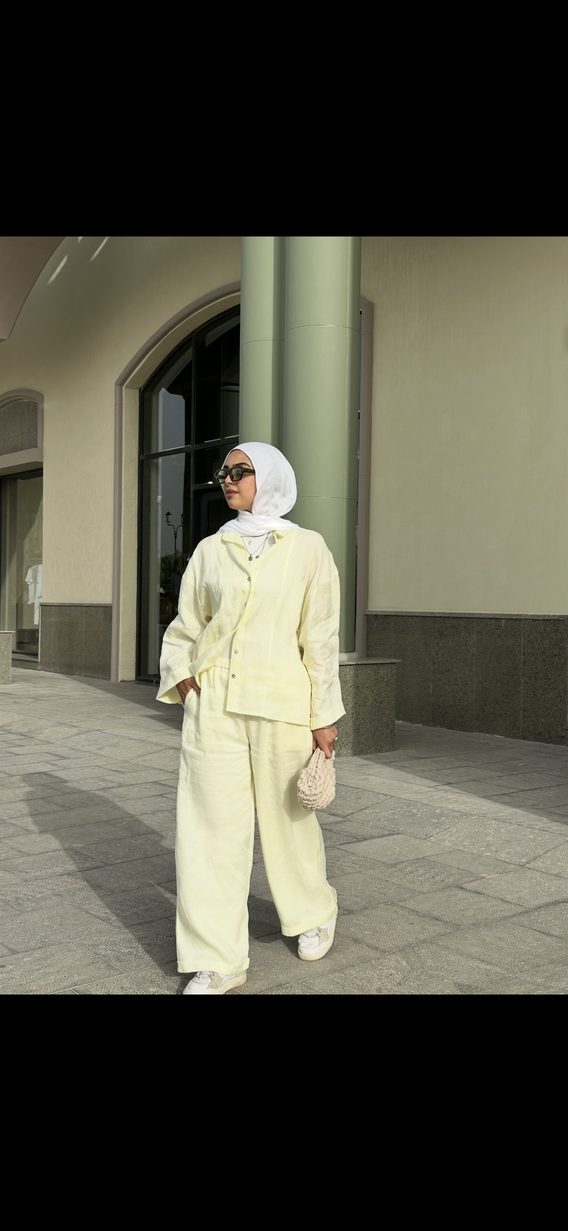 Butter yellow full linen set
