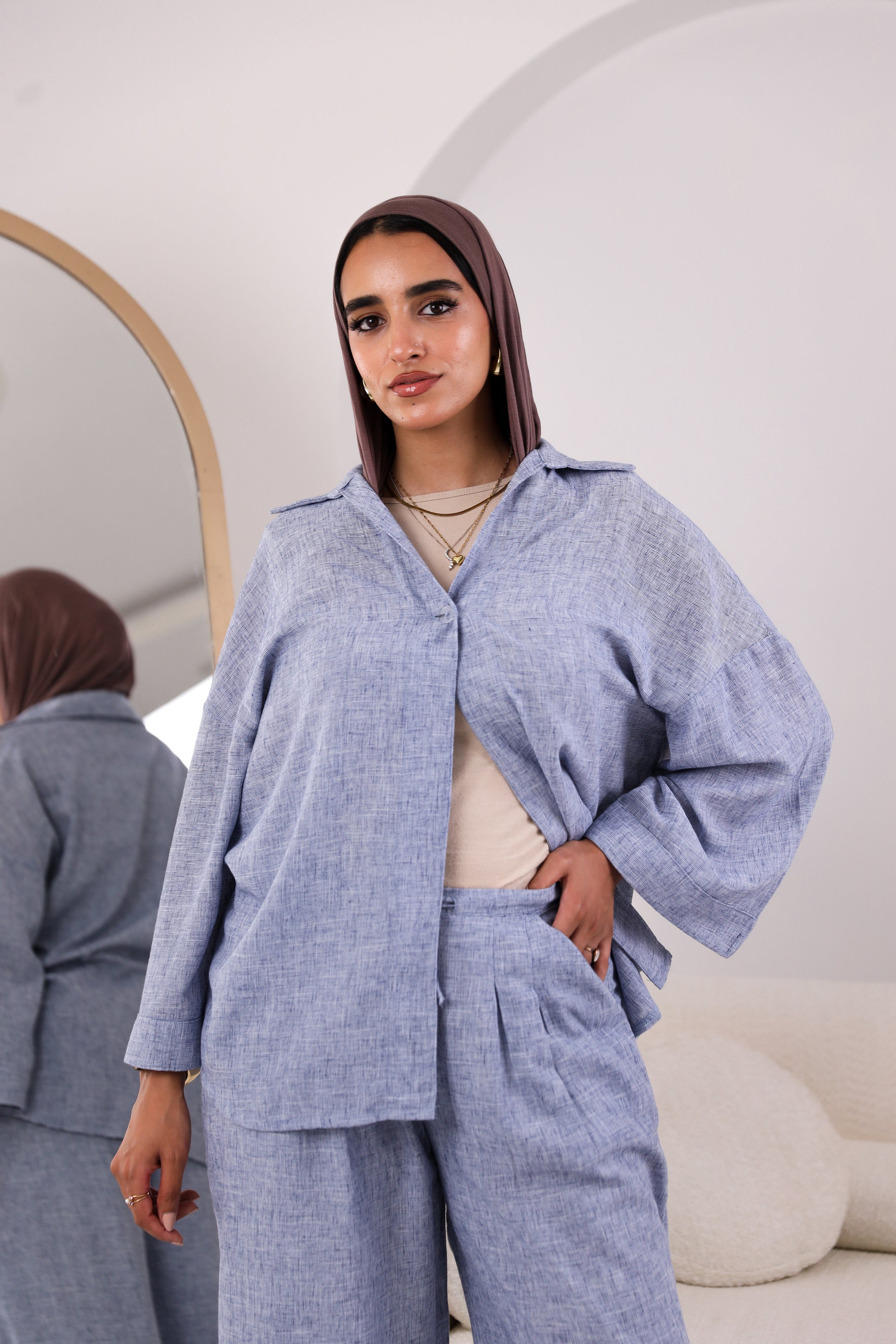 Chic washed blue set
