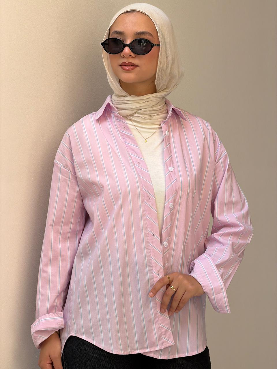 Striped pink shirt