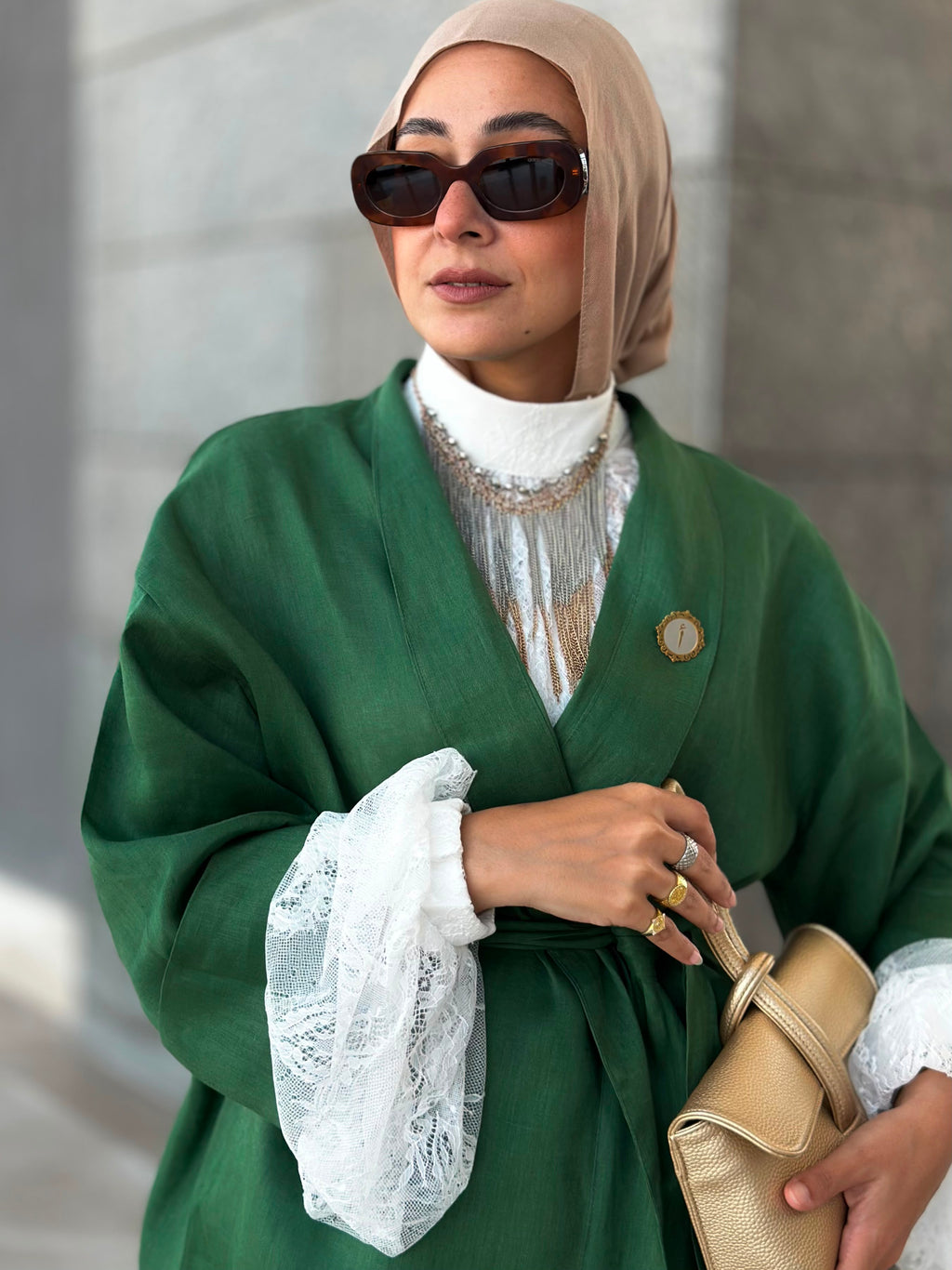 Pure linen in deep green