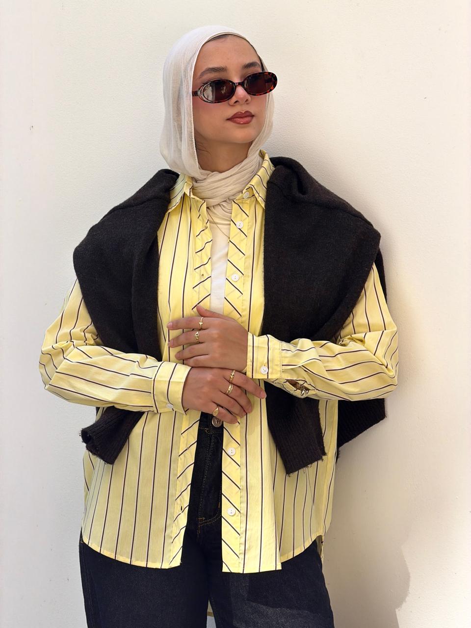 Stripped yellow shirt