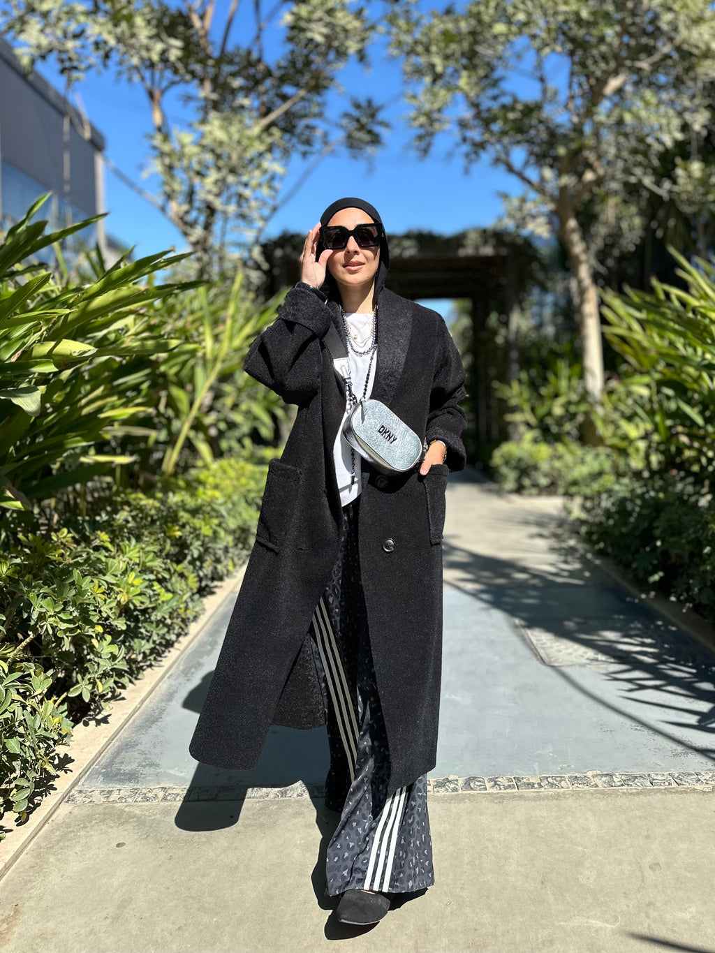 Mohair wool coat black color