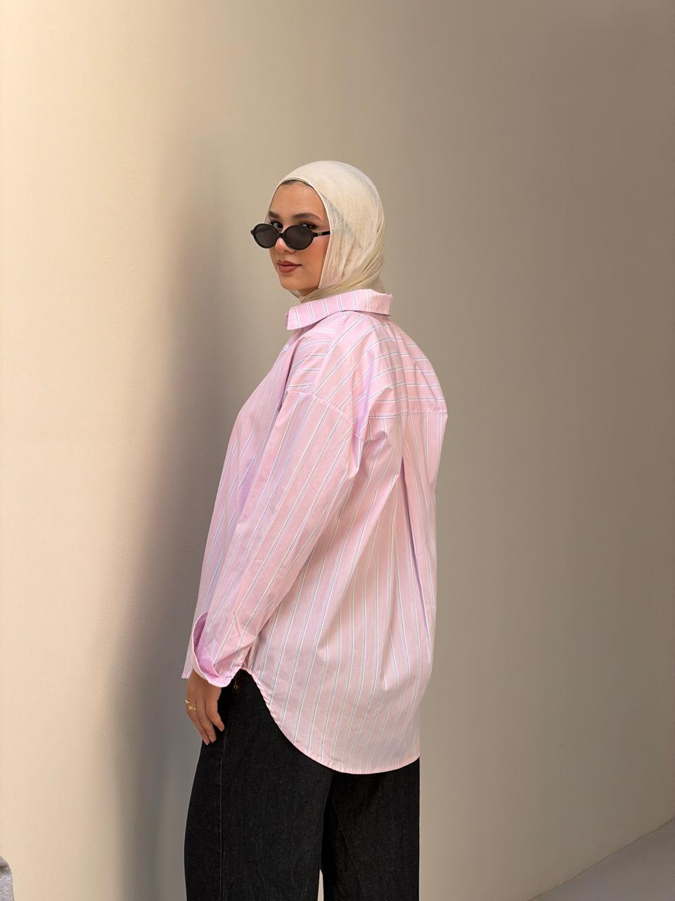 Striped pink shirt
