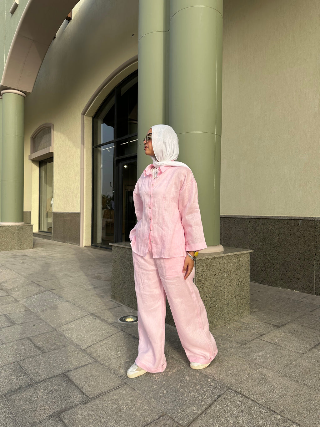 Pink  full linen set