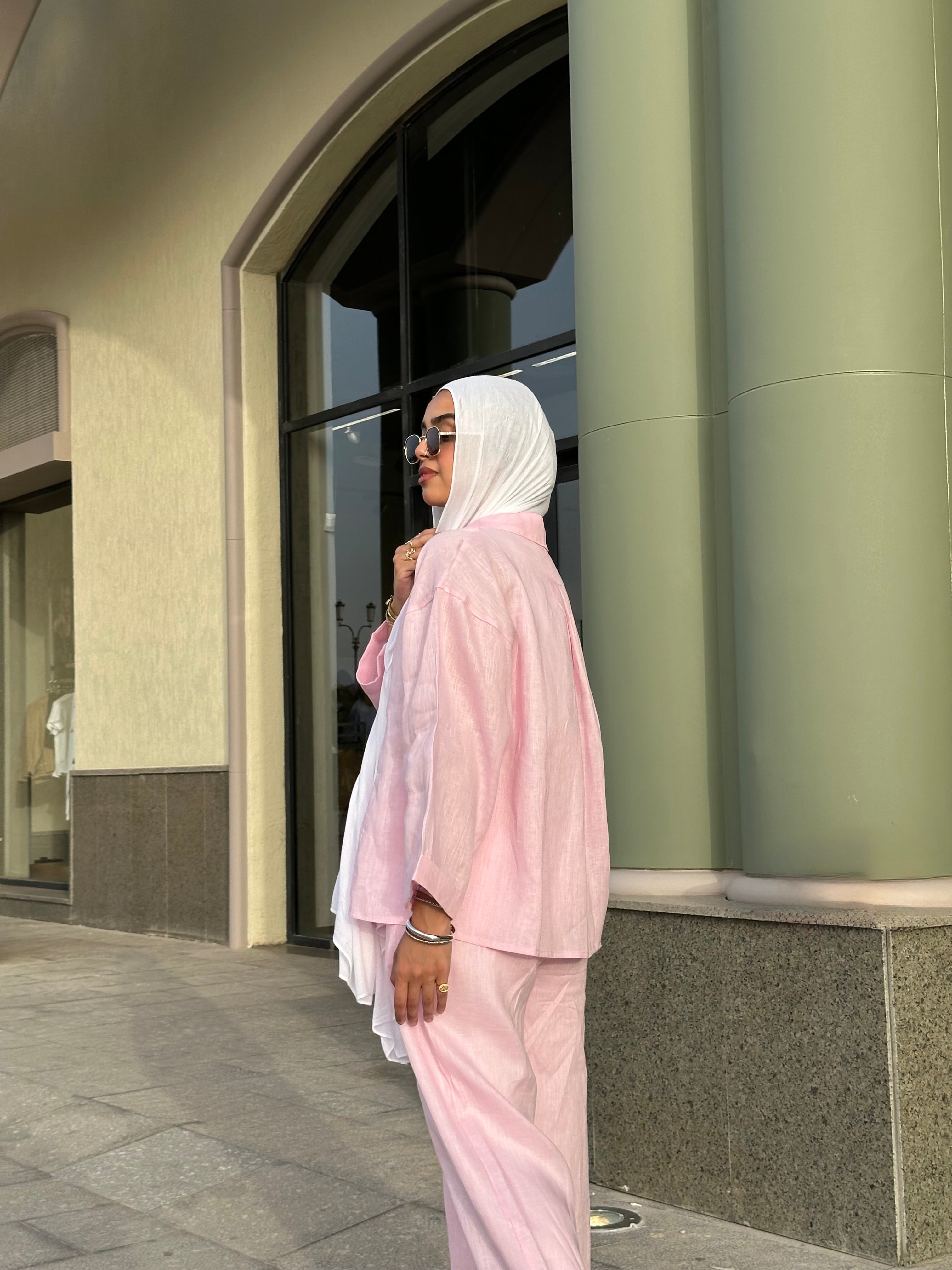 Pink  full linen set