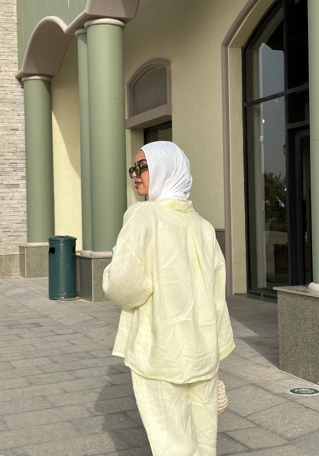 Butter yellow full linen set