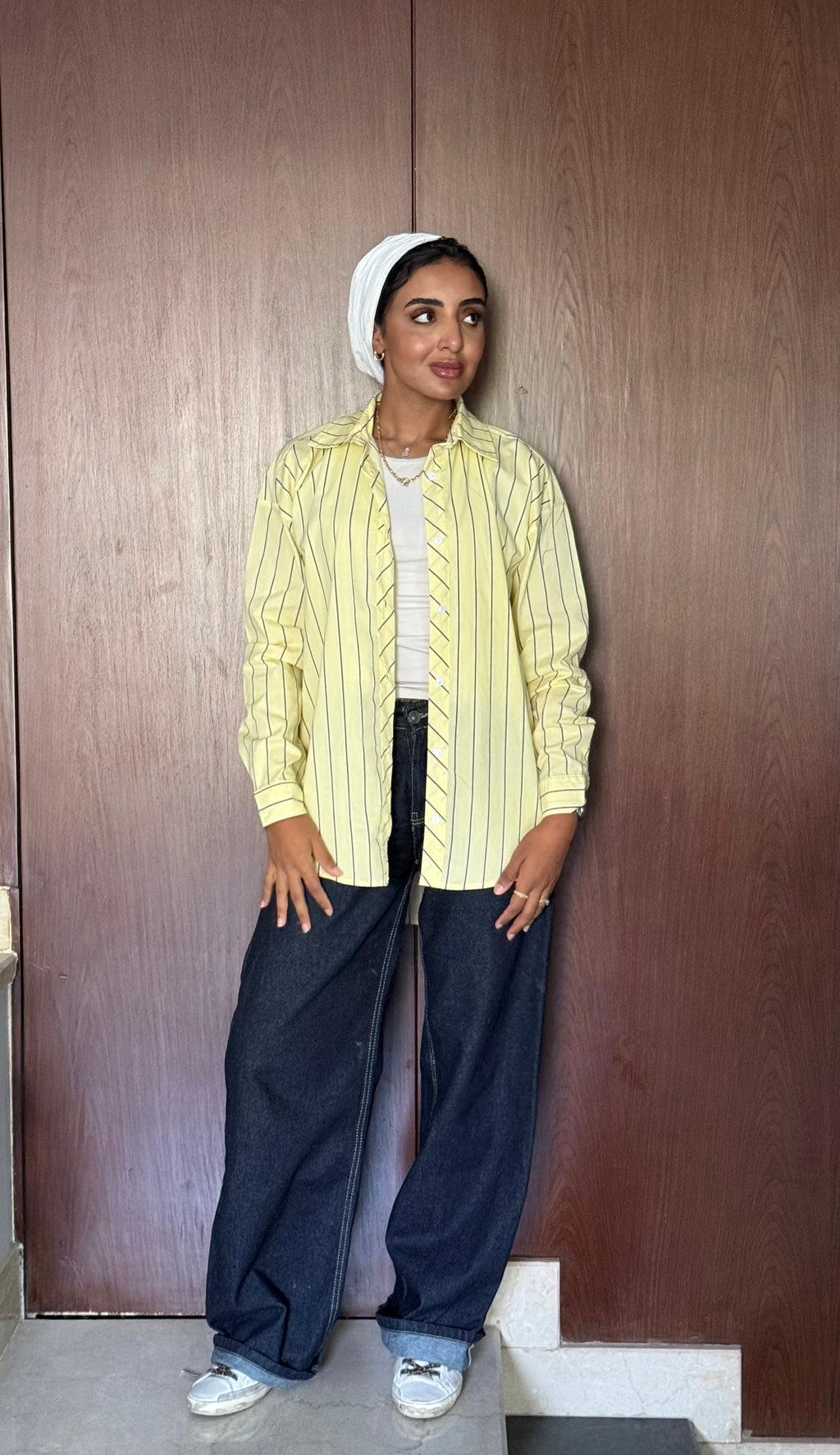 Stripped yellow shirt