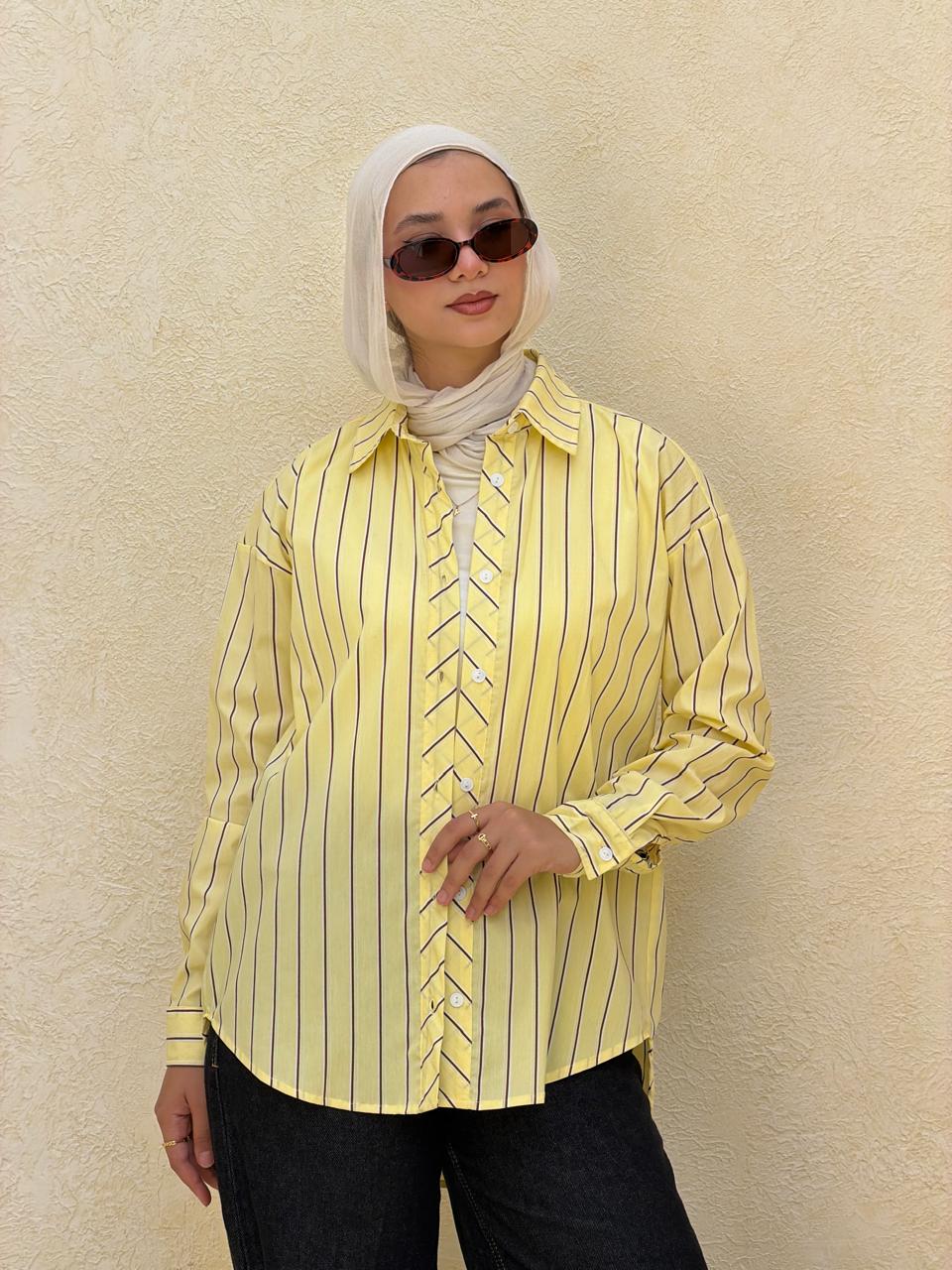 Stripped yellow shirt