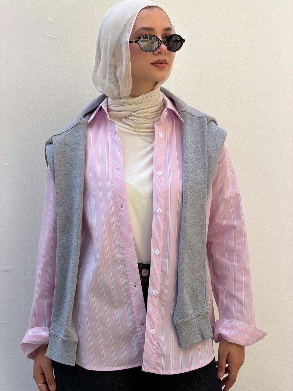 Striped pink shirt