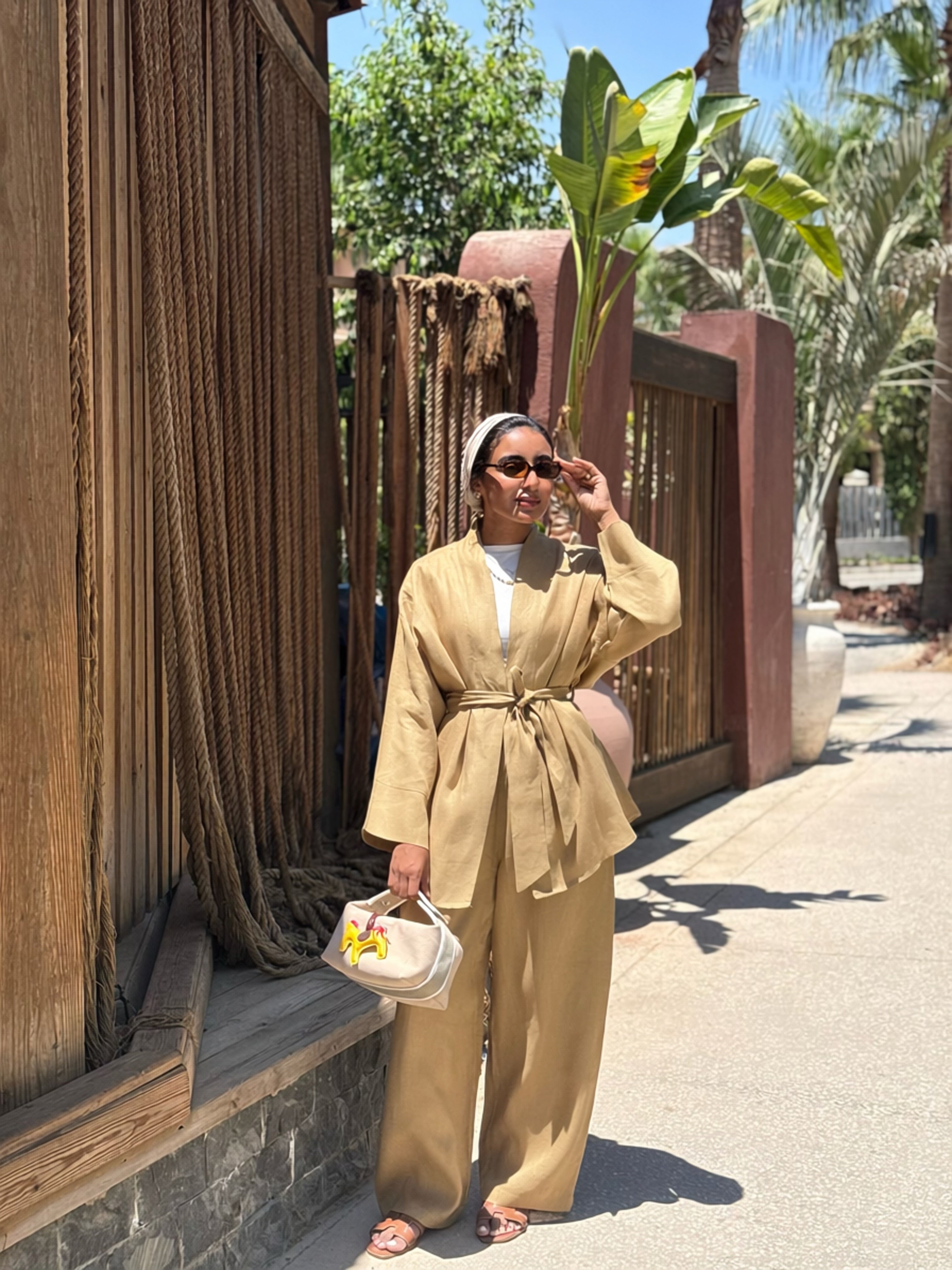 100% PURE LINEN gold color set