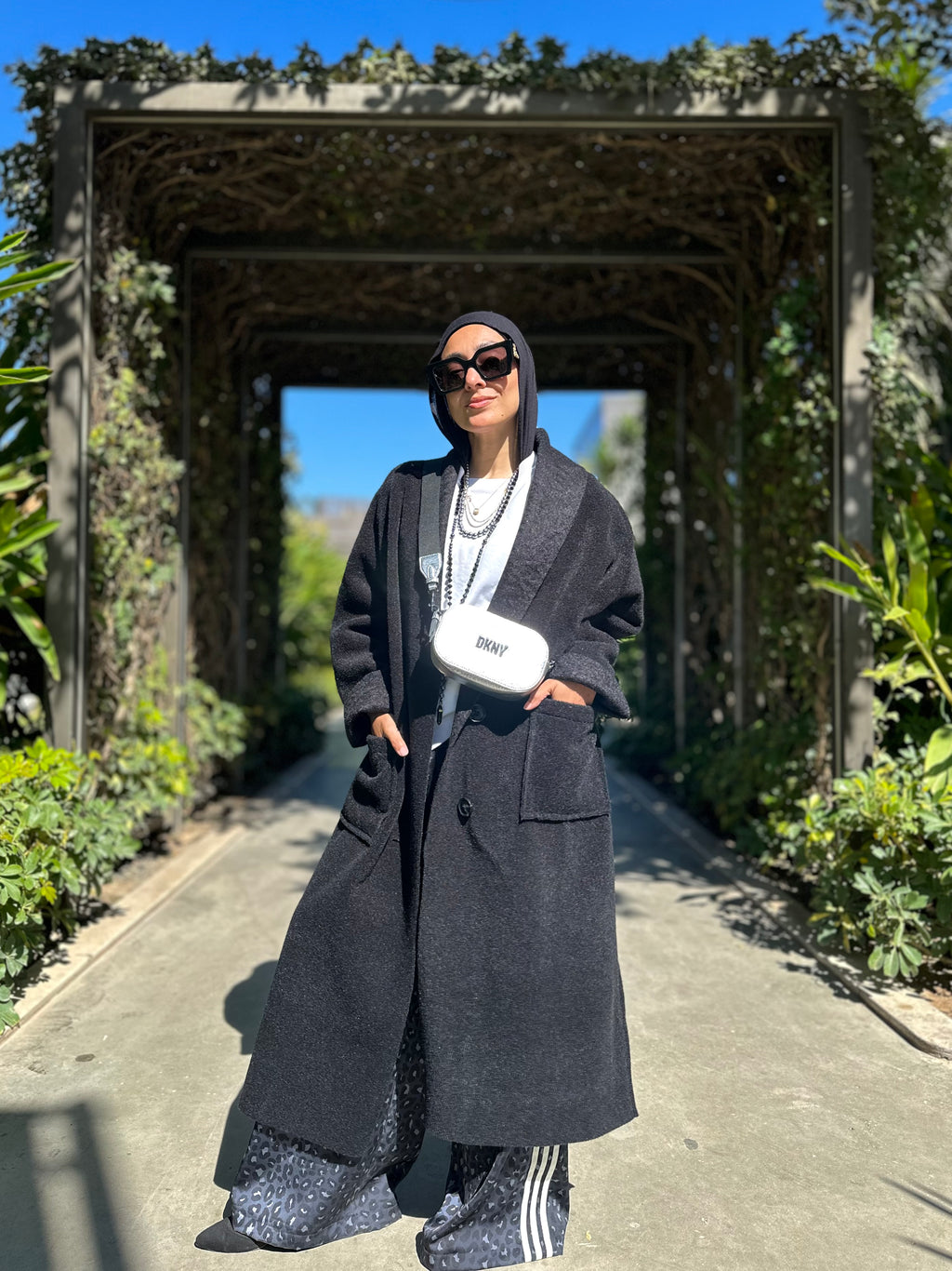 Mohair wool coat black color