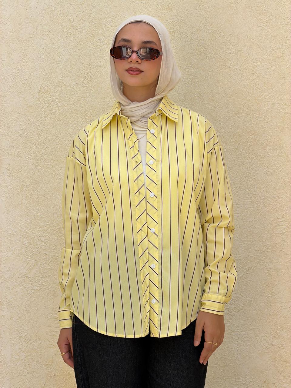 Stripped yellow shirt
