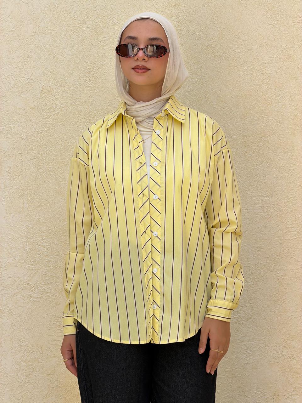 Stripped yellow shirt