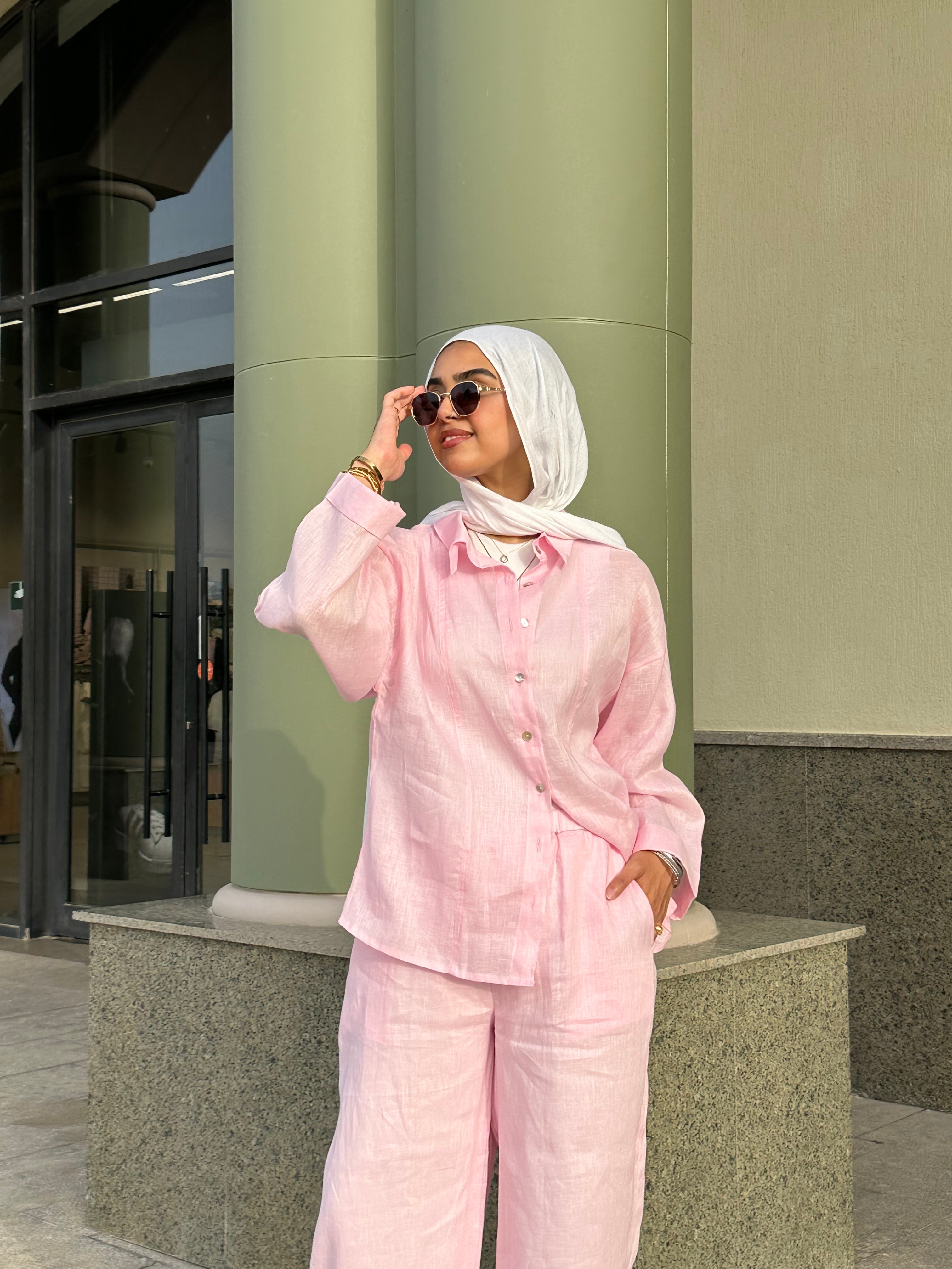 Pink  full linen set