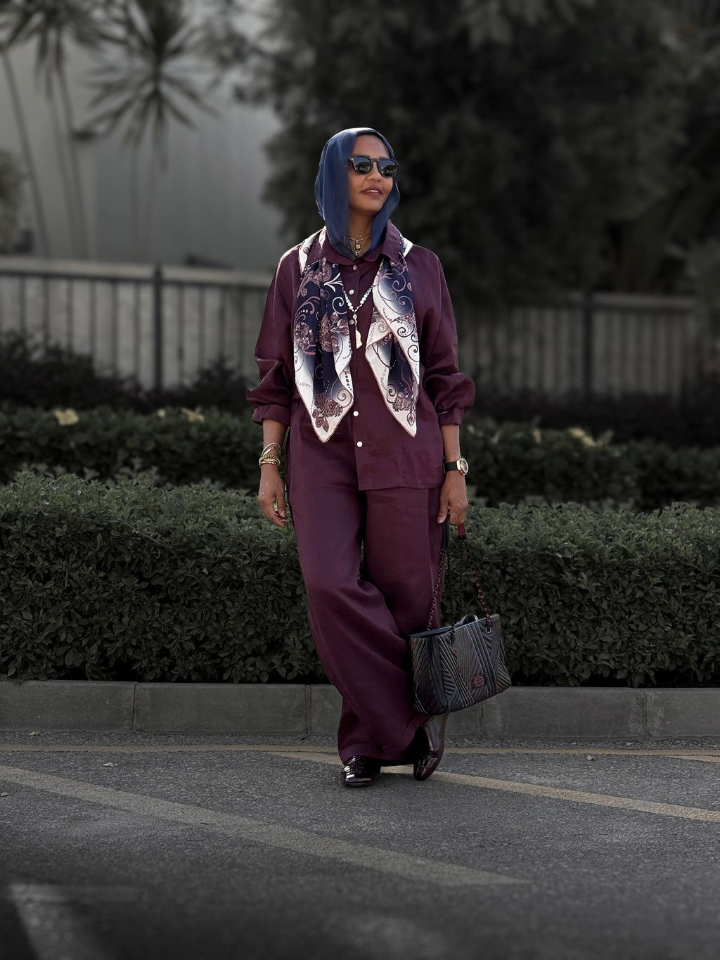 Burgundy pure linen set