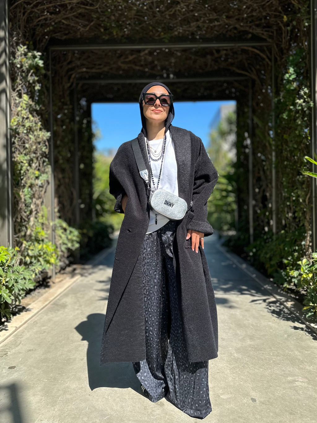 Mohair wool coat black color