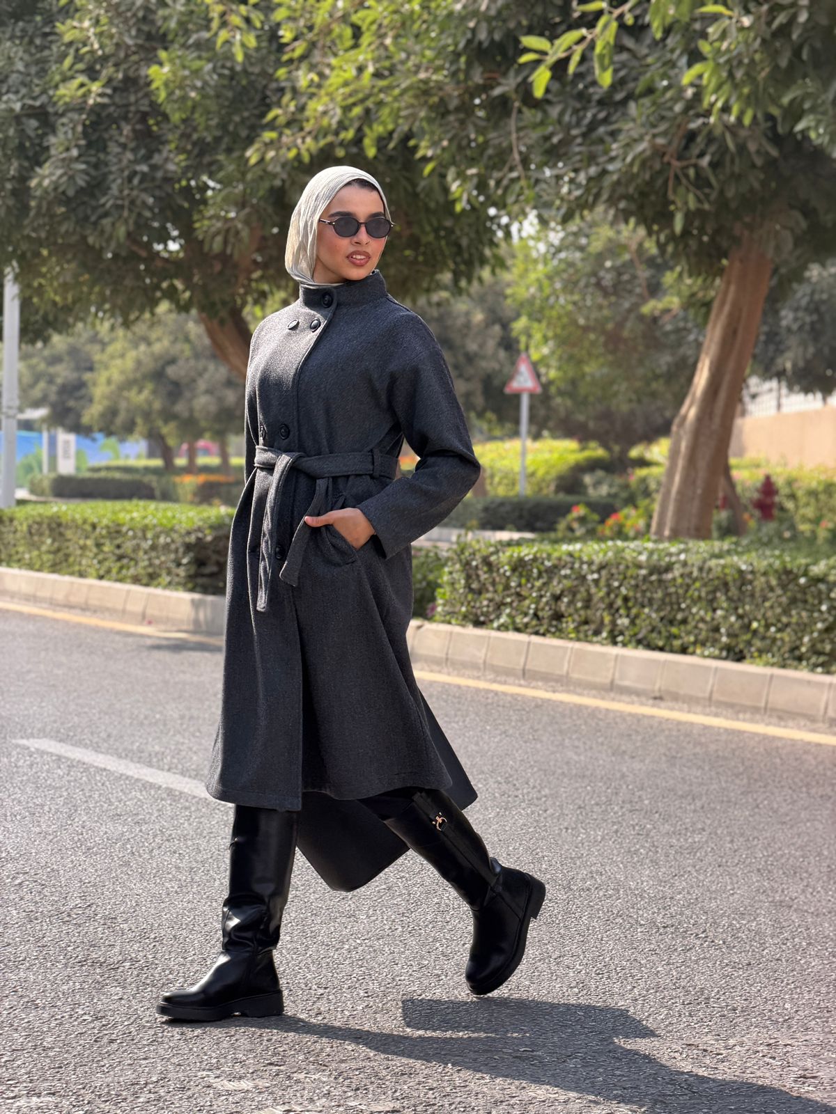 Soft Wool Coat Dark Grey