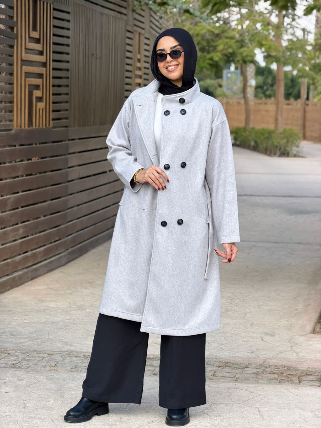 Soft Wool Coat Light Grey