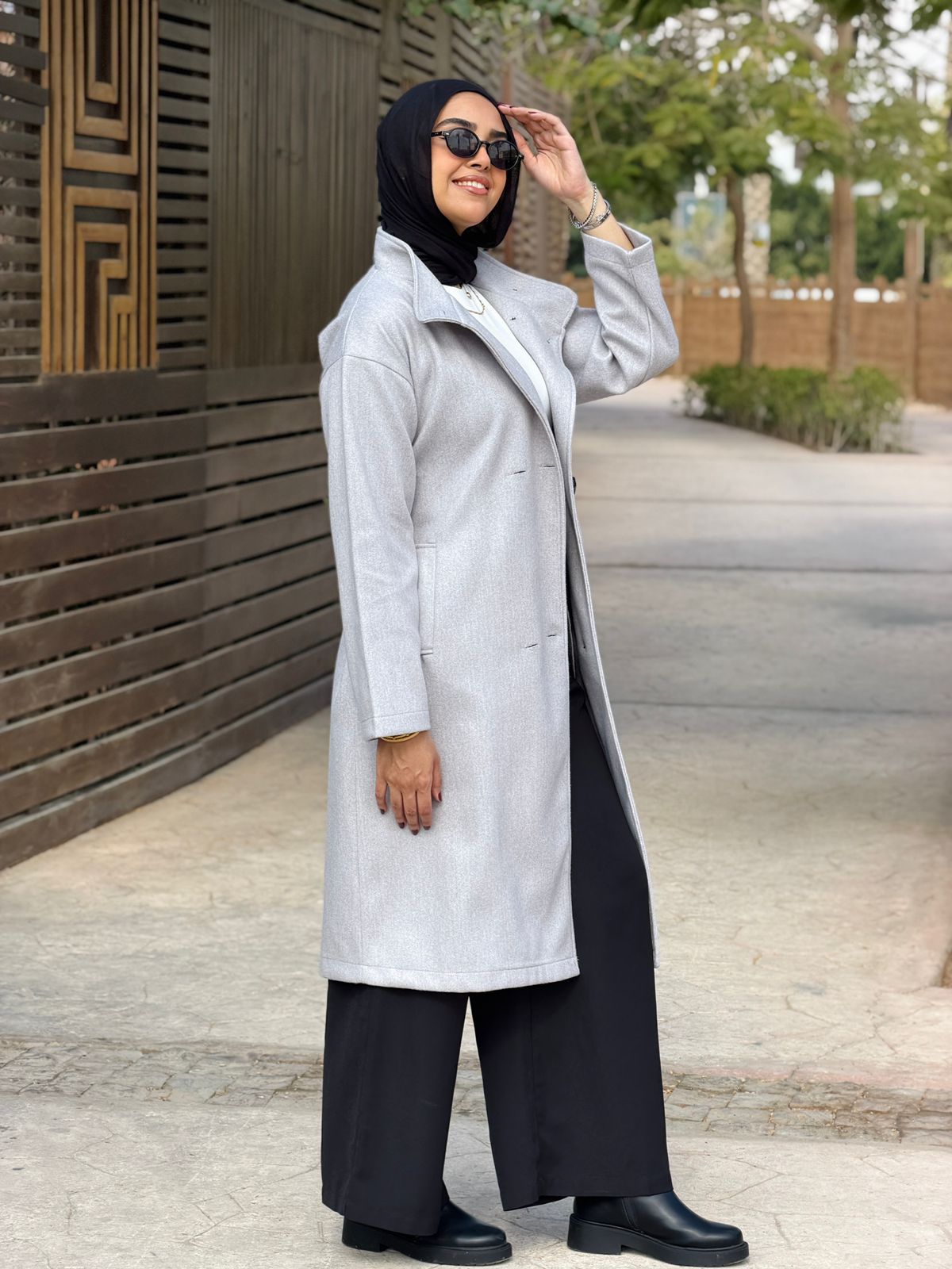 Soft Wool Coat Light Grey