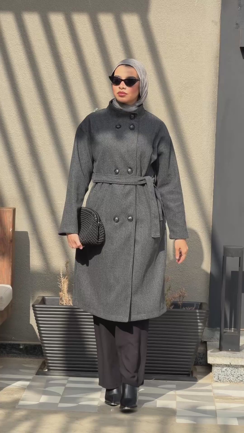 Soft Wool Coat Dark Grey